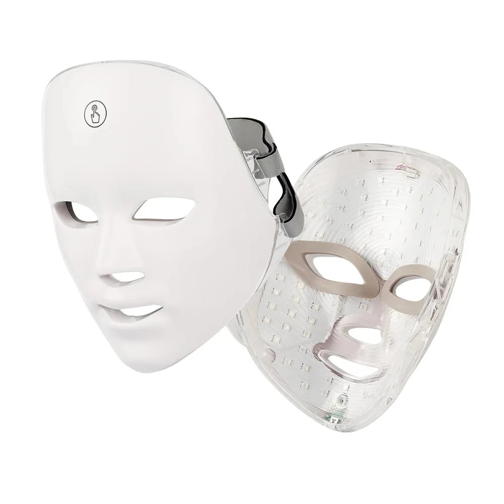 LED light therapy face mask — 7 wavelength modes diagram